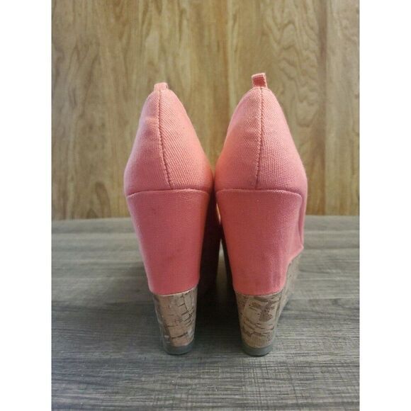 Just Fab Platform Wedge Peep Toe Shoes Pink Womens Size 6 - Picture 4 of 11